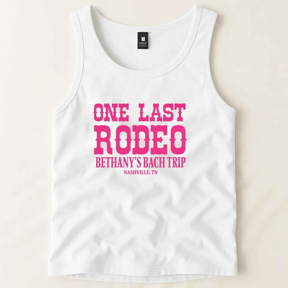 ONE LAST RODEO Bach Trip Nashville Customizable Tank Top - Front 1
