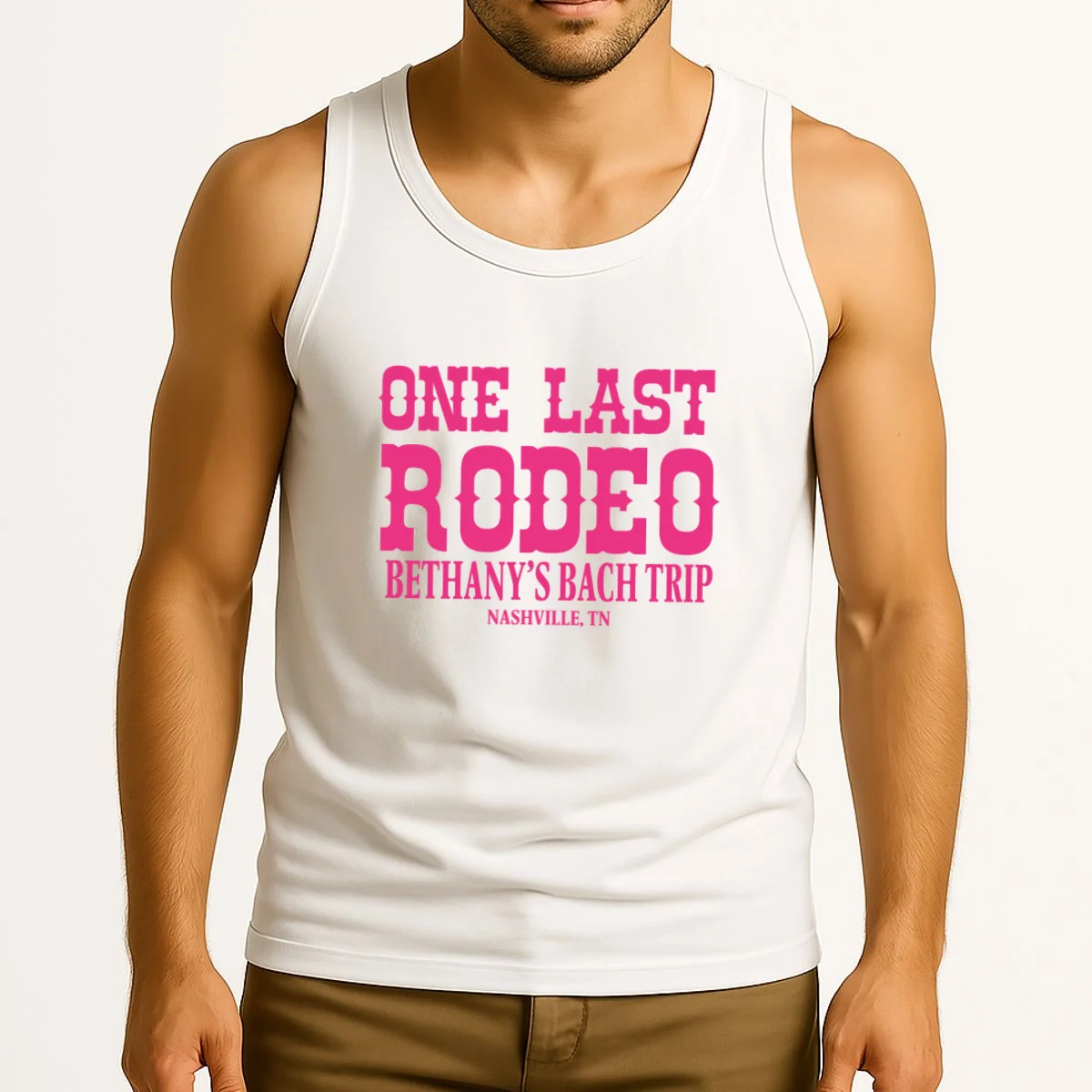 ONE LAST RODEO Bach Trip Nashville Customizable Tank Top - Front 2