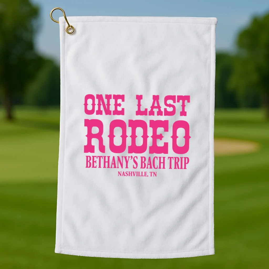 ONE LAST RODEO Bach Trip Nashville Customizable Golf Towel - Front 1