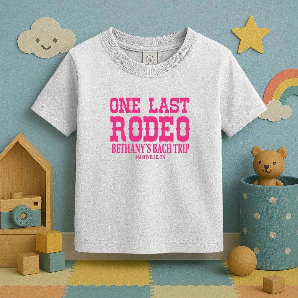 ONE LAST RODEO Bach Trip Nashville Customizable Toddler T-Shirt - Front 2