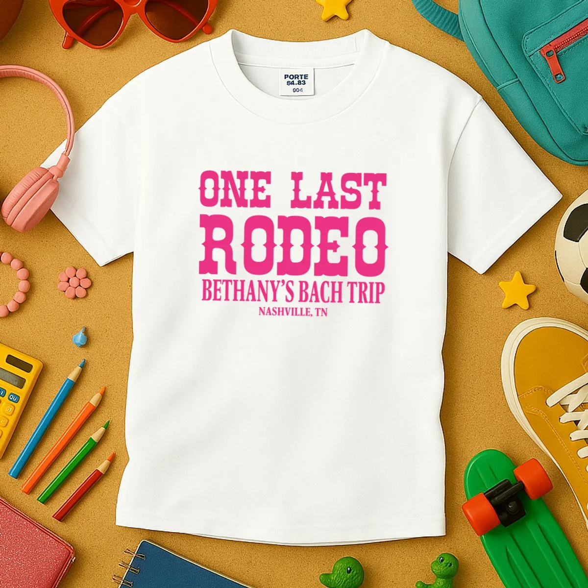 ONE LAST RODEO Bach Trip Nashville Customizable Kids T-Shirt - Front 2