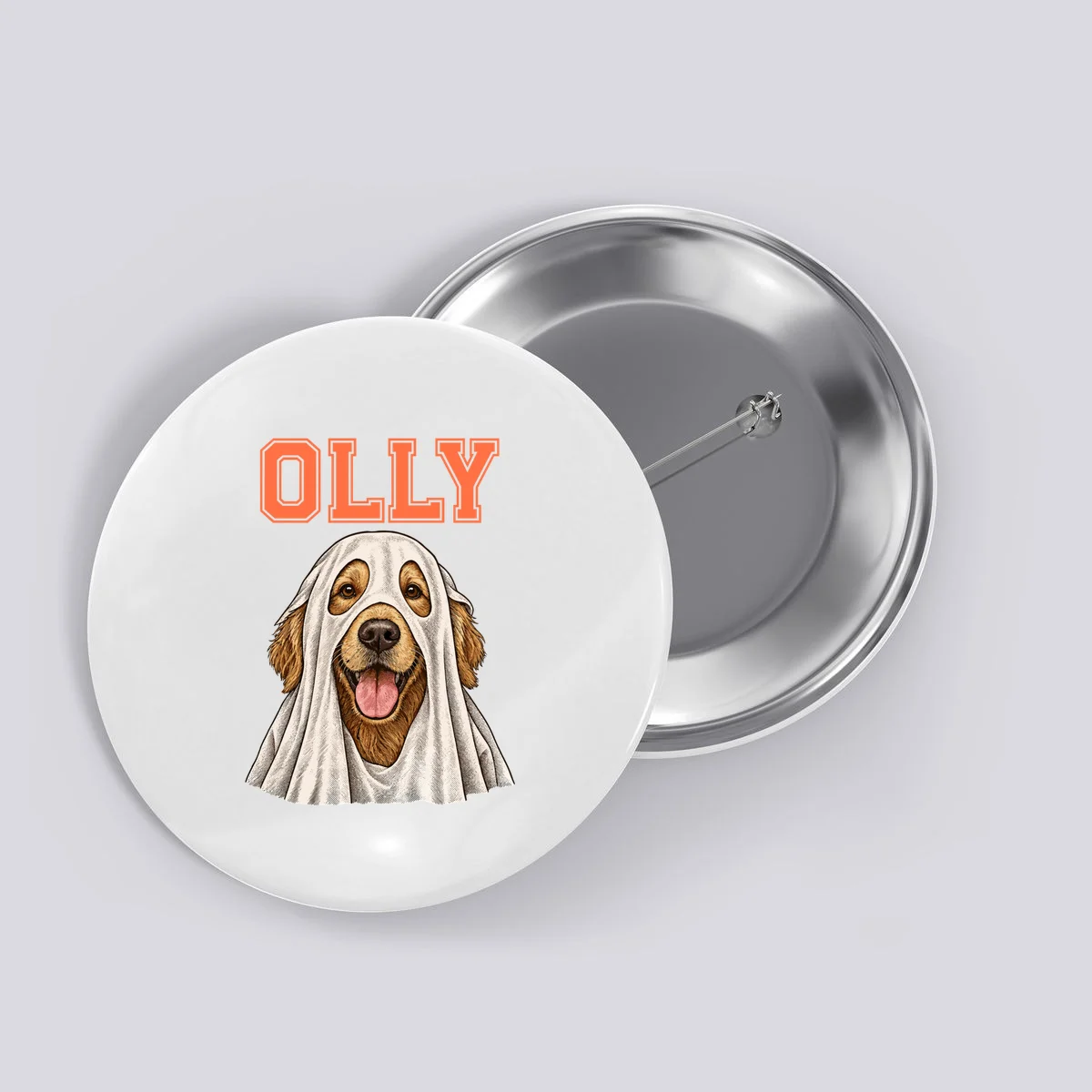 Custom Personalized Pet Portrait Shirt - Custom Dog Name Button - Front