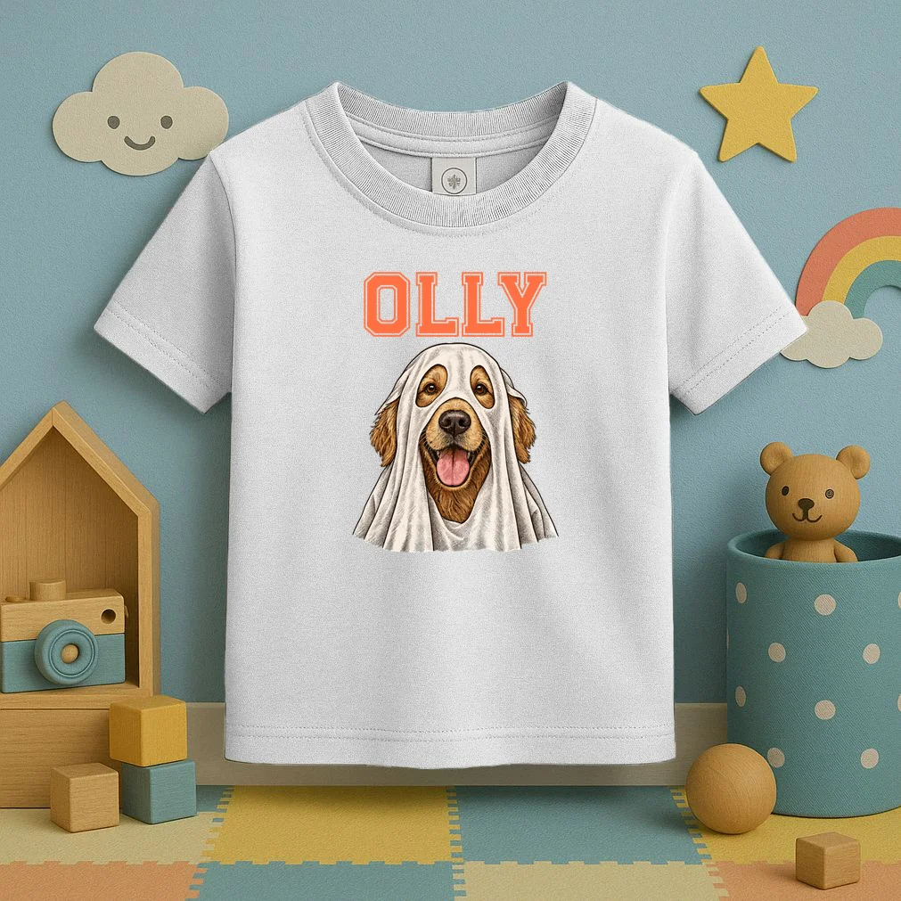 Custom Personalized Pet Portrait Shirt - Custom Dog Name Toddler T-Shirt - Front 2