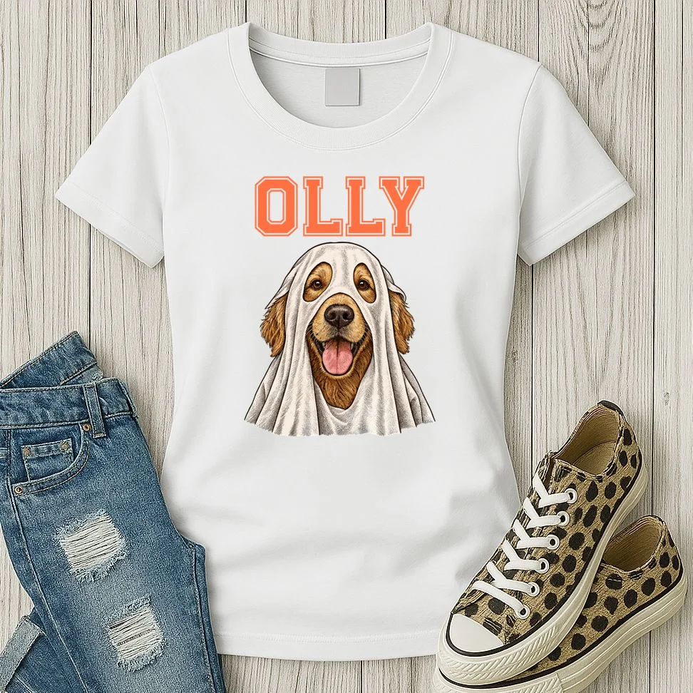 Custom Personalized Pet Portrait Shirt - Custom Dog Name Women's T-Shirt - Front 2