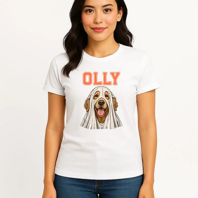 Custom Personalized Pet Portrait Shirt - Custom Dog Name Women's T-Shirt - Front 3