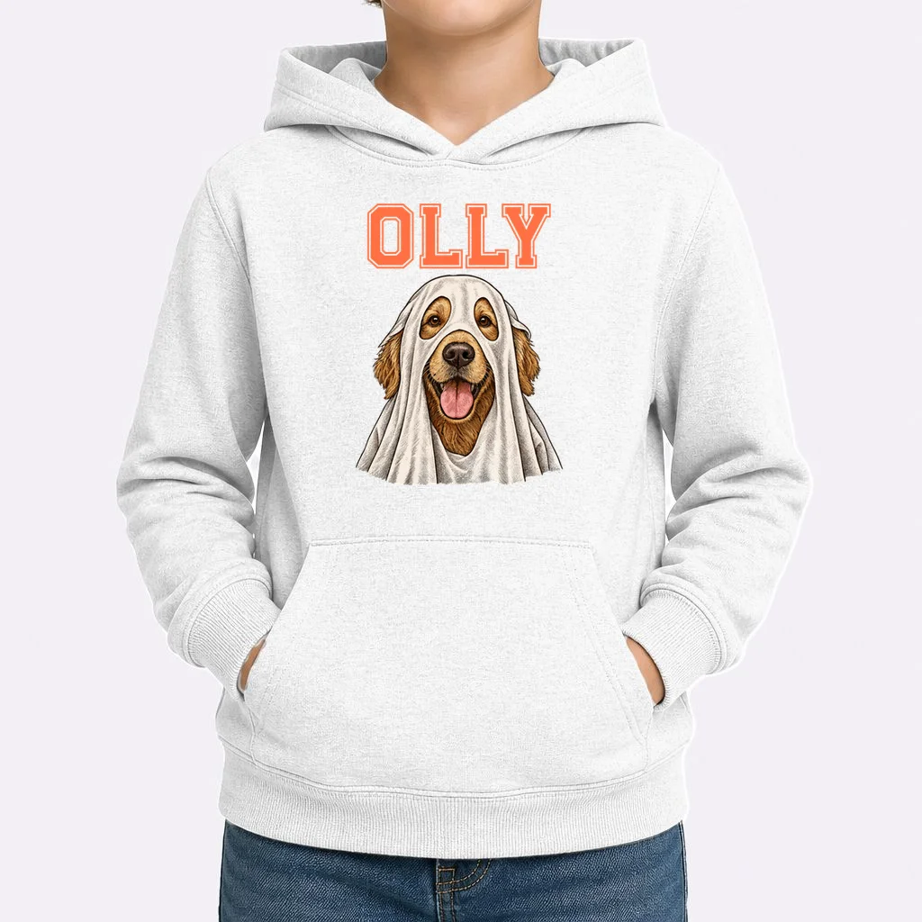 Custom Personalized Pet Portrait Shirt - Custom Dog Name Kids Hoodie - Front 1