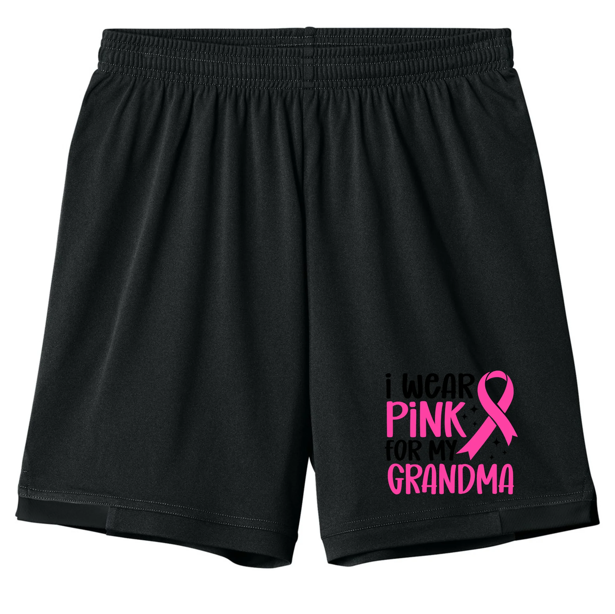I Wear Pink For My Custom Text Personalized Breast Cancer Awareness Custom Name Kids Shorts - Front