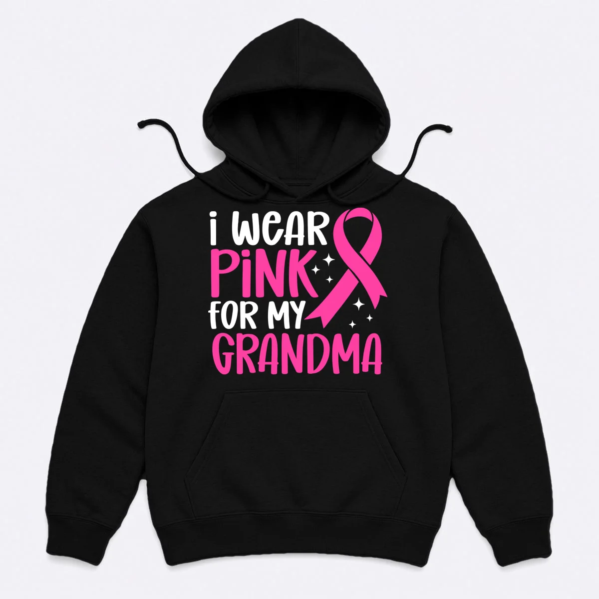 I Wear Pink For My Custom Text Personalized Breast Cancer Awareness Custom Name Hoodie - Front