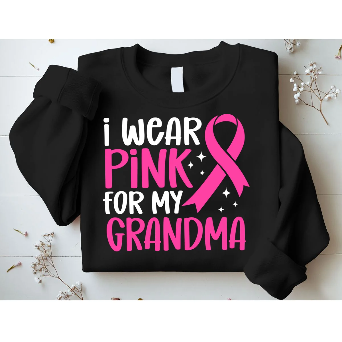 I Wear Pink For My Custom Text Personalized Breast Cancer Awareness Custom Name Sweatshirt - Front 1