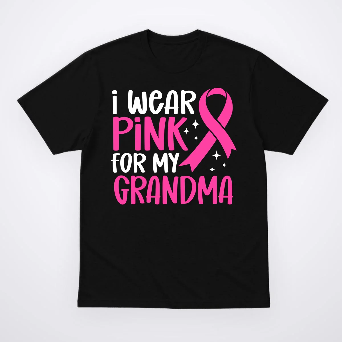 I Wear Pink For My Custom Text Personalized Breast Cancer Awareness Custom Name T-Shirt - Front