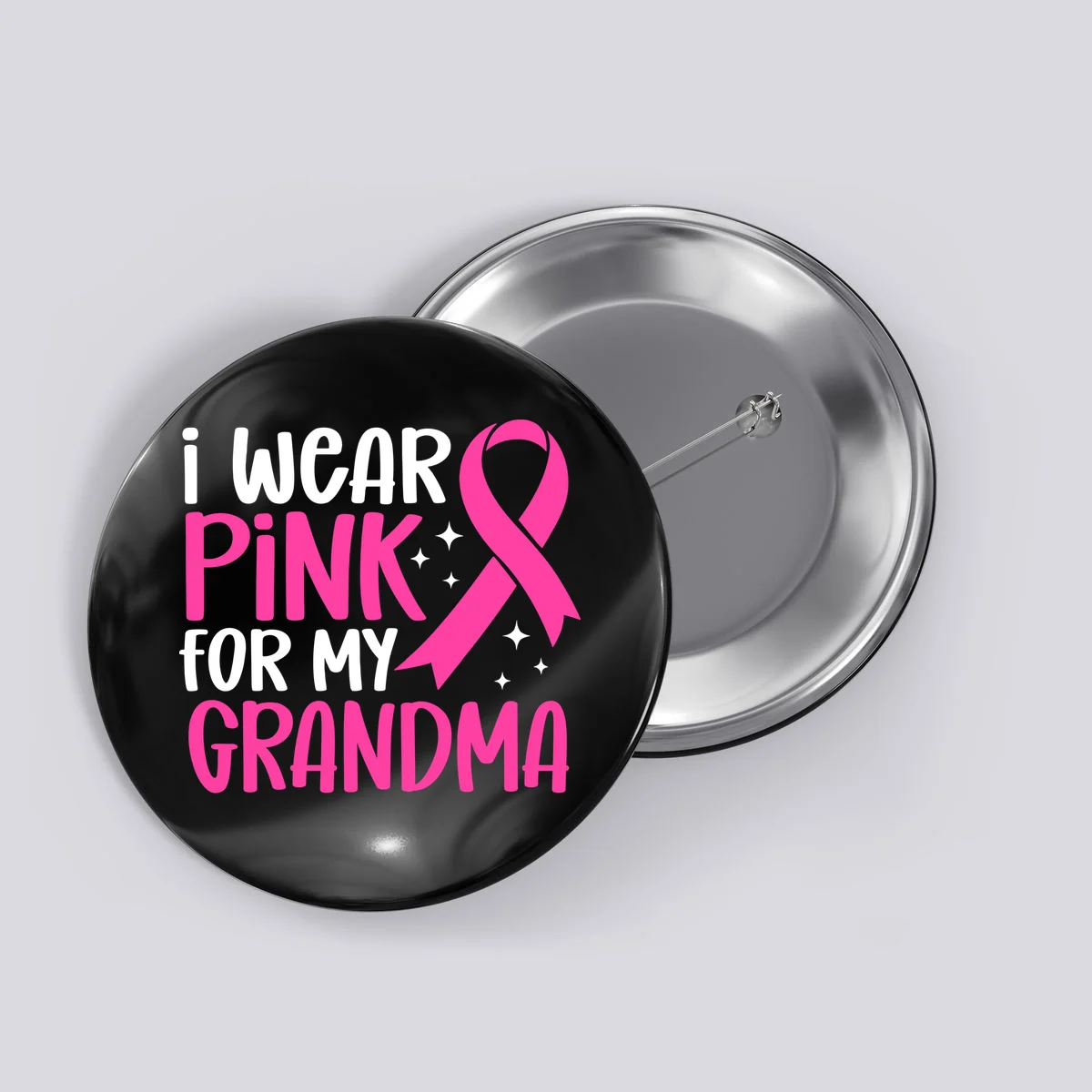 I Wear Pink For My Custom Text Personalized Breast Cancer Awareness Custom Name Button - Front