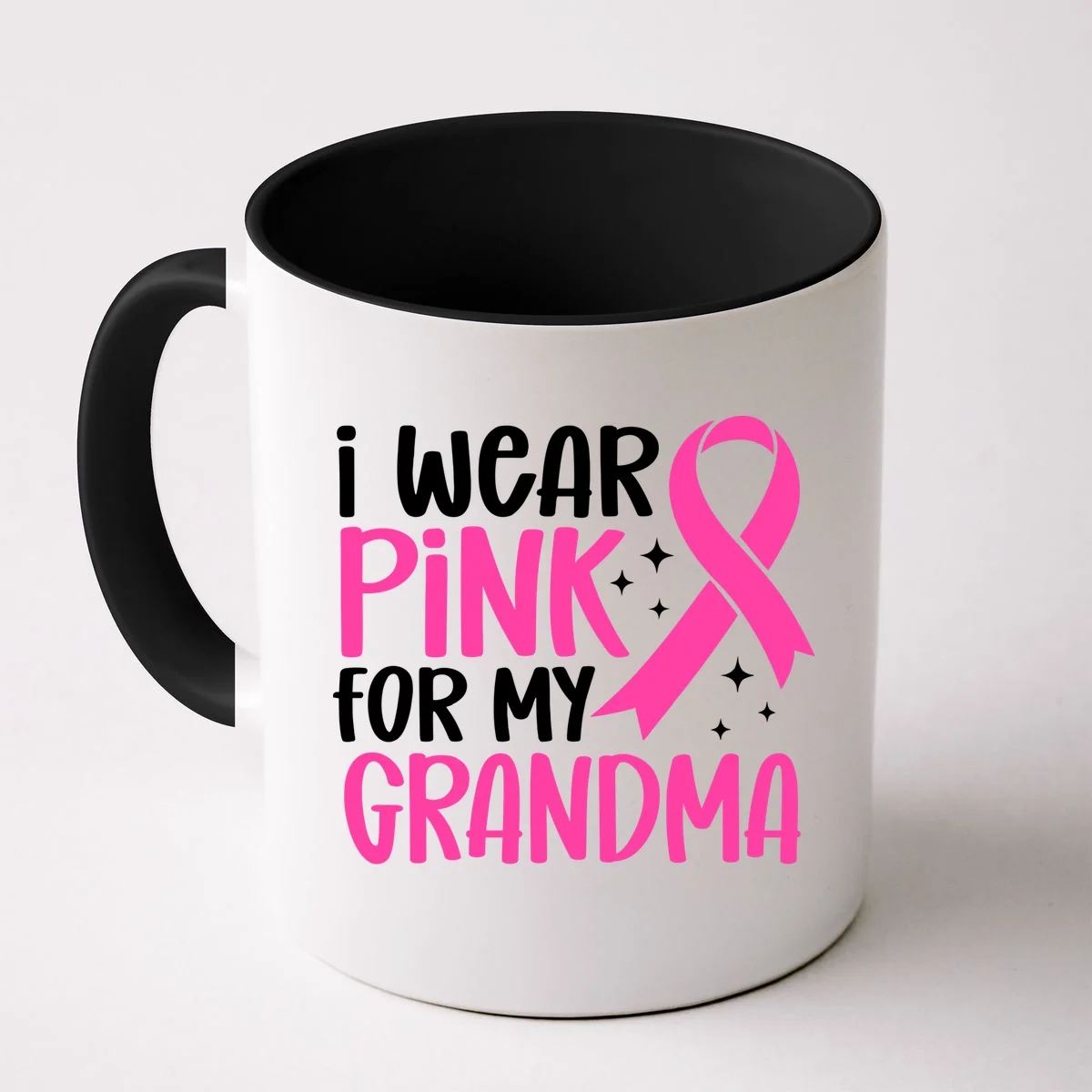 I Wear Pink For My Custom Text Personalized Breast Cancer Awareness Custom Name Mug - Front