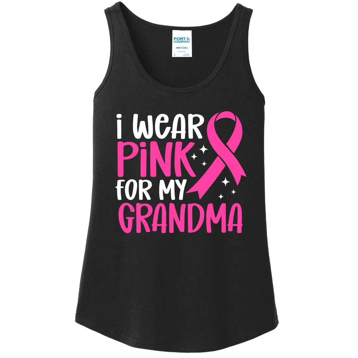 I Wear Pink For My Custom Text Personalized Breast Cancer Awareness Custom Name Women's Tank Top - Front