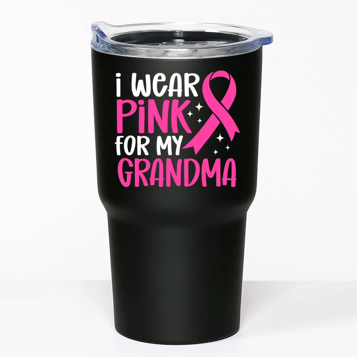 I Wear Pink For My Custom Text Personalized Breast Cancer Awareness Custom Name 20oz Tumbler - Front