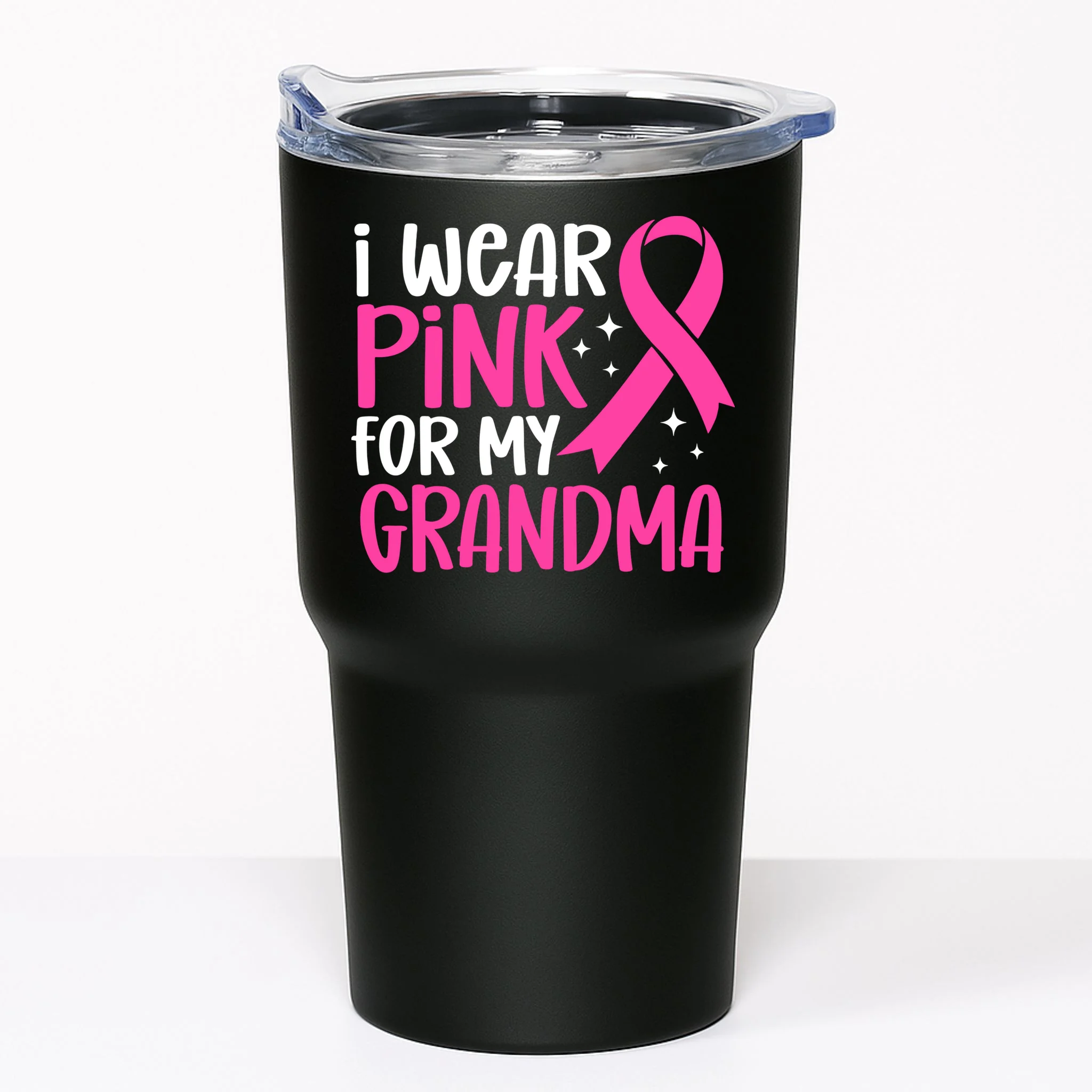 I Wear Pink For My Custom Text Personalized Breast Cancer Awareness Custom Name 20oz Tumbler - Front