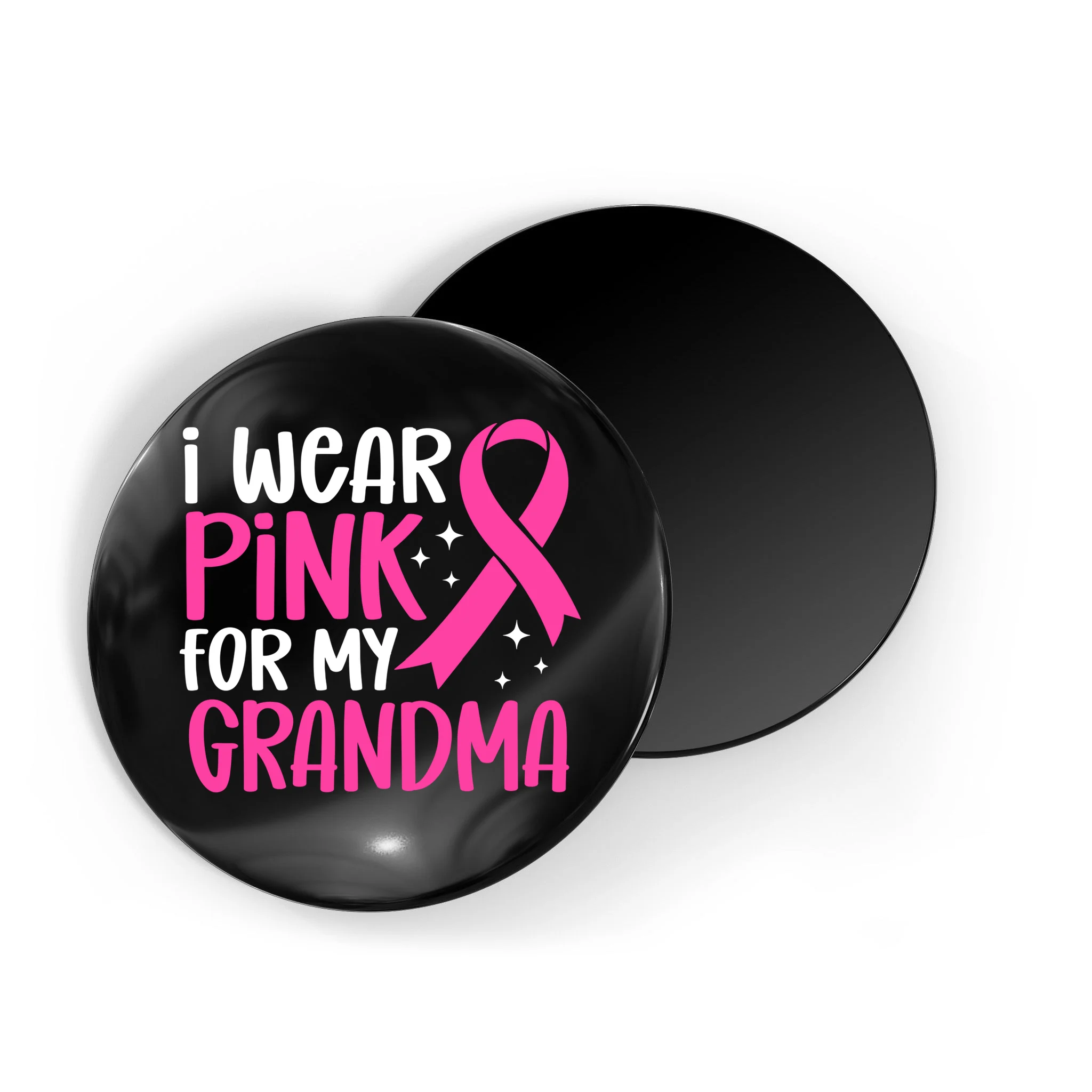 I Wear Pink For My Custom Text Personalized Breast Cancer Awareness Custom Name Magnet - Front