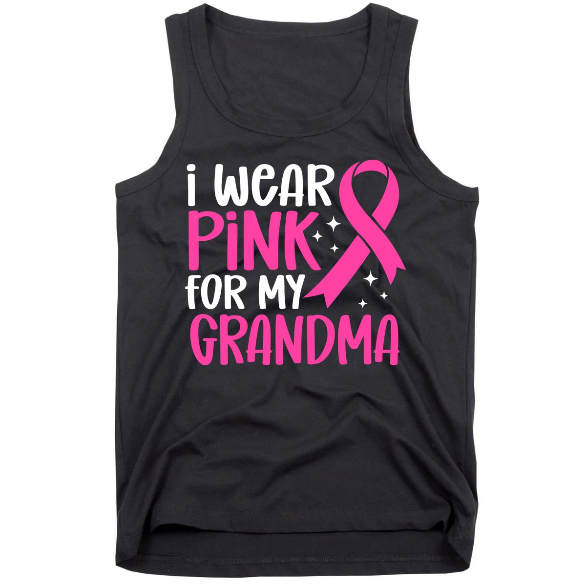 I Wear Pink For My Custom Text Personalized Breast Cancer Awareness Custom Name Tank Top - Front