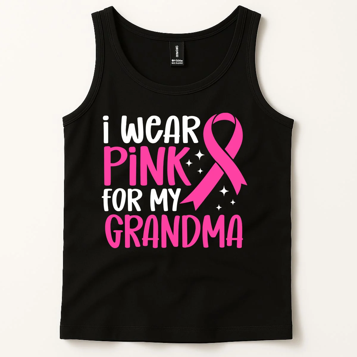I Wear Pink For My Custom Text Personalized Breast Cancer Awareness Custom Name Tank Top - Front 1
