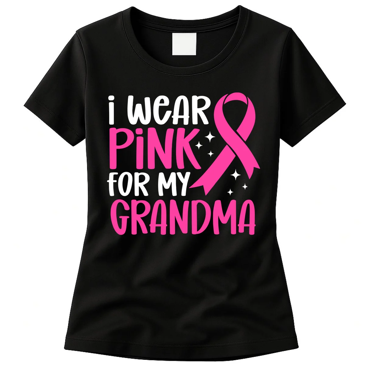 I Wear Pink For My Custom Text Personalized Breast Cancer Awareness Custom Name Women's T-Shirt - Front