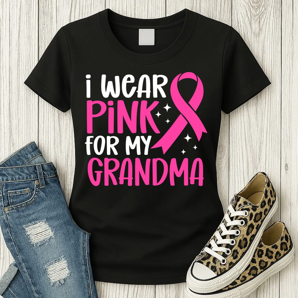 I Wear Pink For My Custom Text Personalized Breast Cancer Awareness Custom Name Women's T-Shirt - Front 2