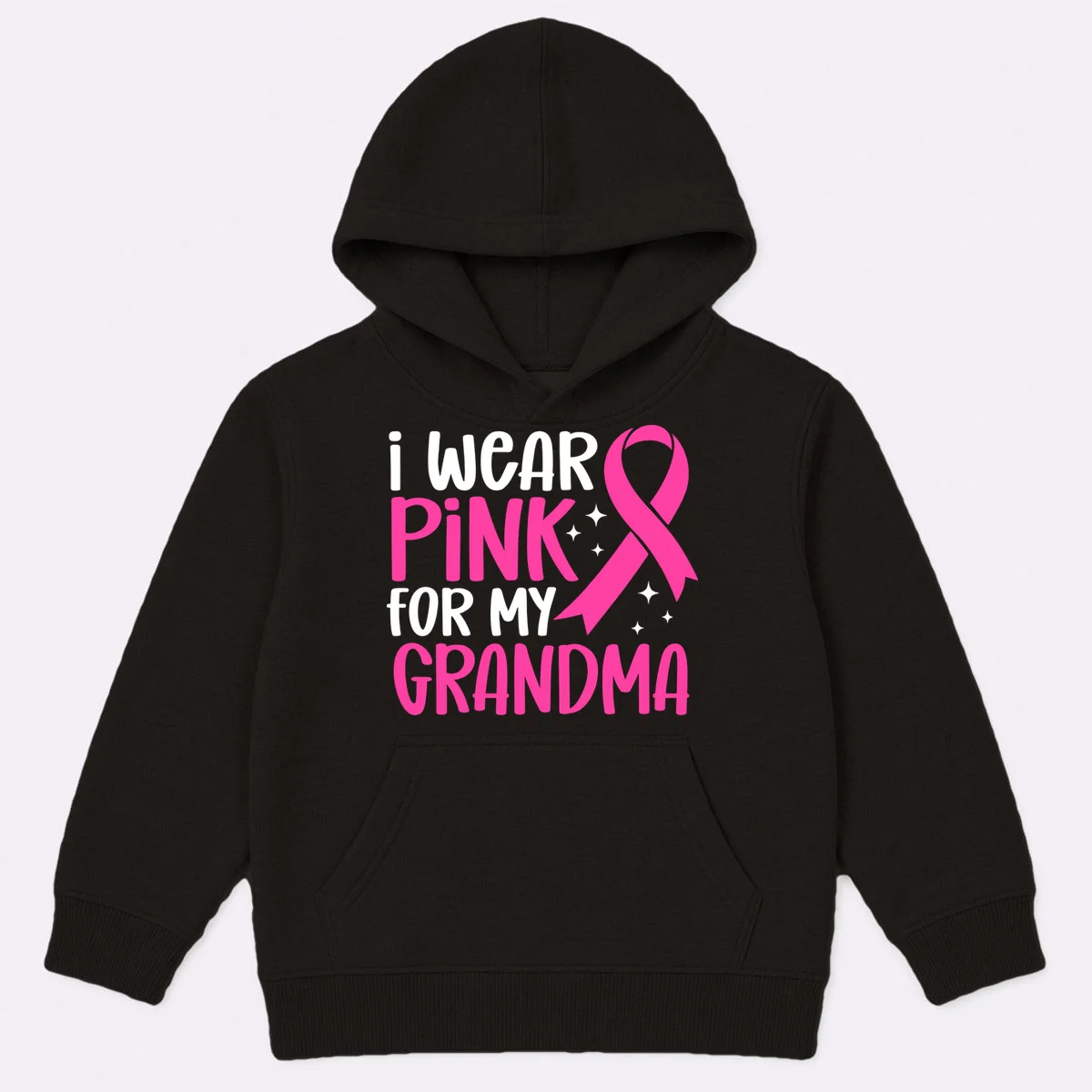 I Wear Pink For My Custom Text Personalized Breast Cancer Awareness Custom Name Kids Hoodie - Front