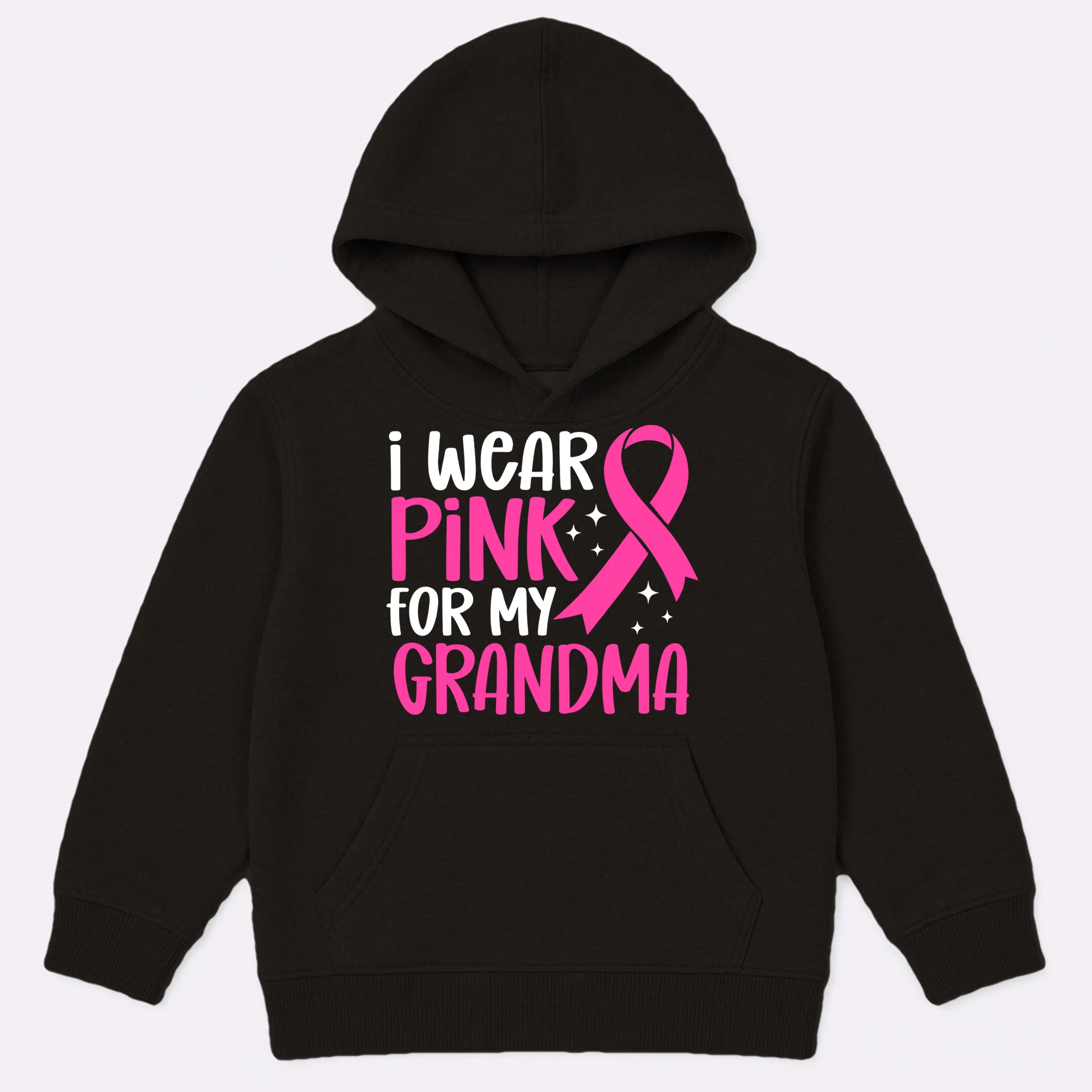 I Wear Pink For My Custom Text Personalized Breast Cancer Awareness Custom Name Kids Hoodie - Front