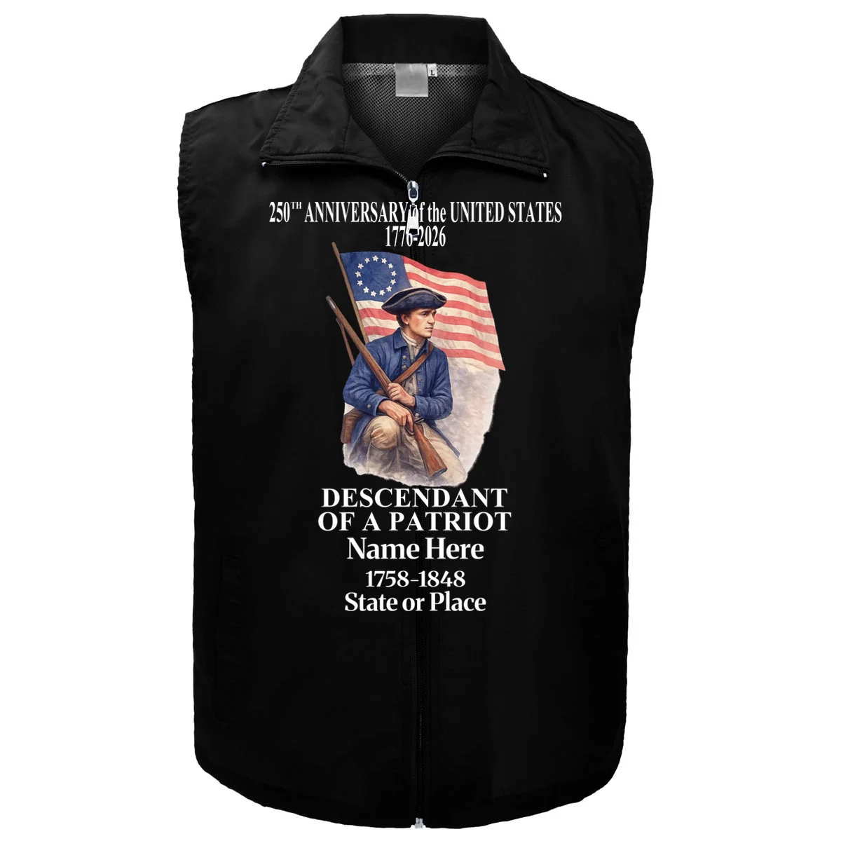 Personalized 250 Years Of America 250th Anniversary Custom Men's Vest - Front