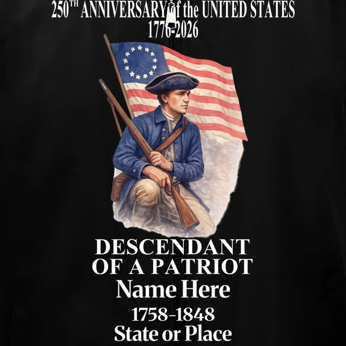 Personalized 250 Years Of America 250th Anniversary Custom Men's Vest - Front - Close-up