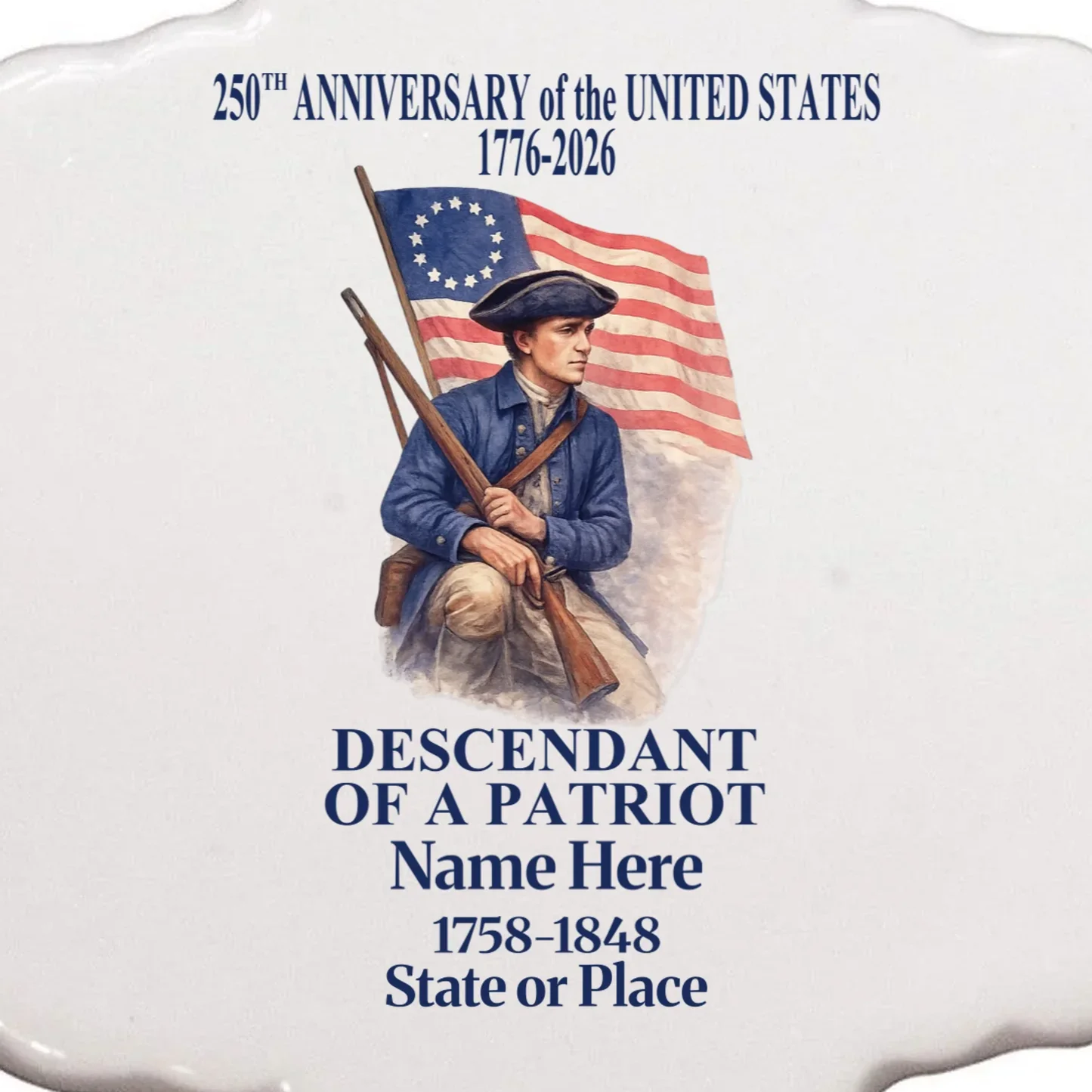 Personalized 250 Years Of America 250th Anniversary Custom Ornament - Front - Close-up