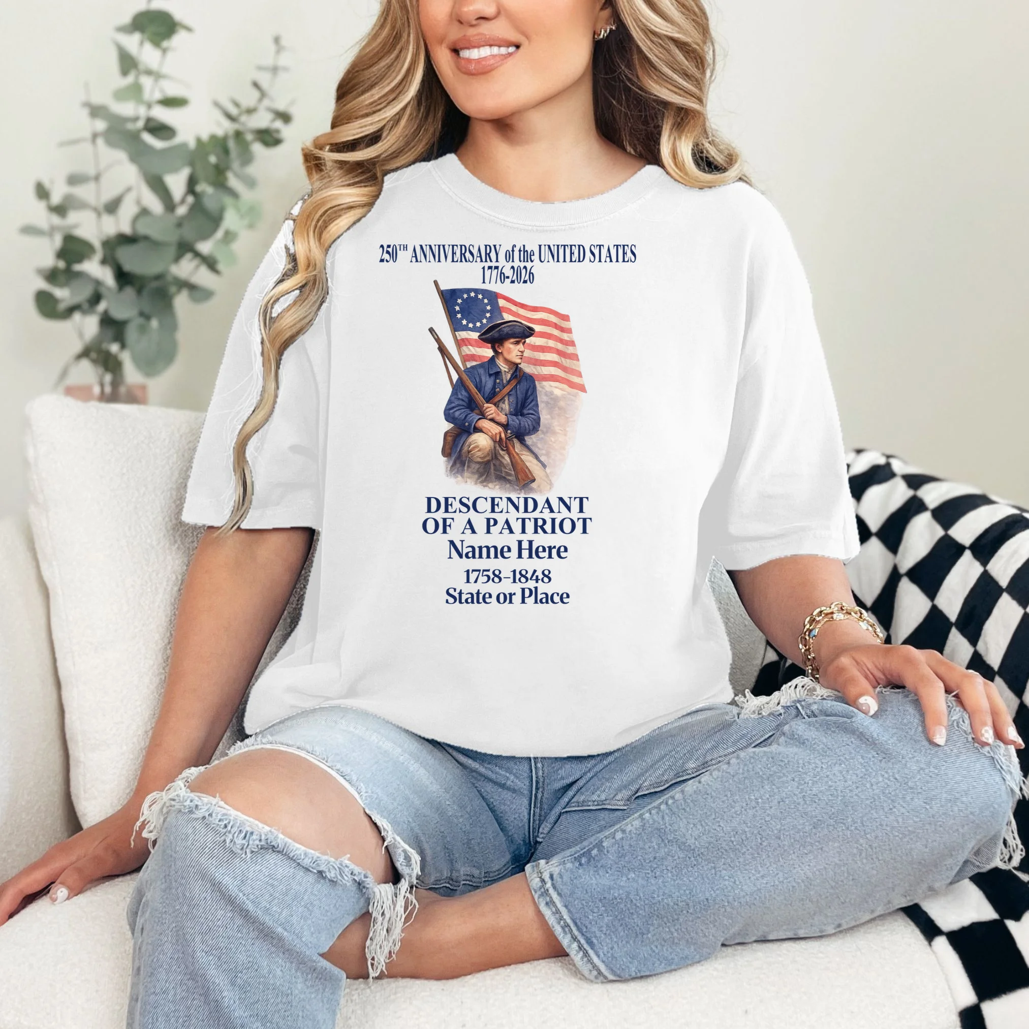 Personalized 250 Years Of America 250th Anniversary Custom T-Shirt - Front 1