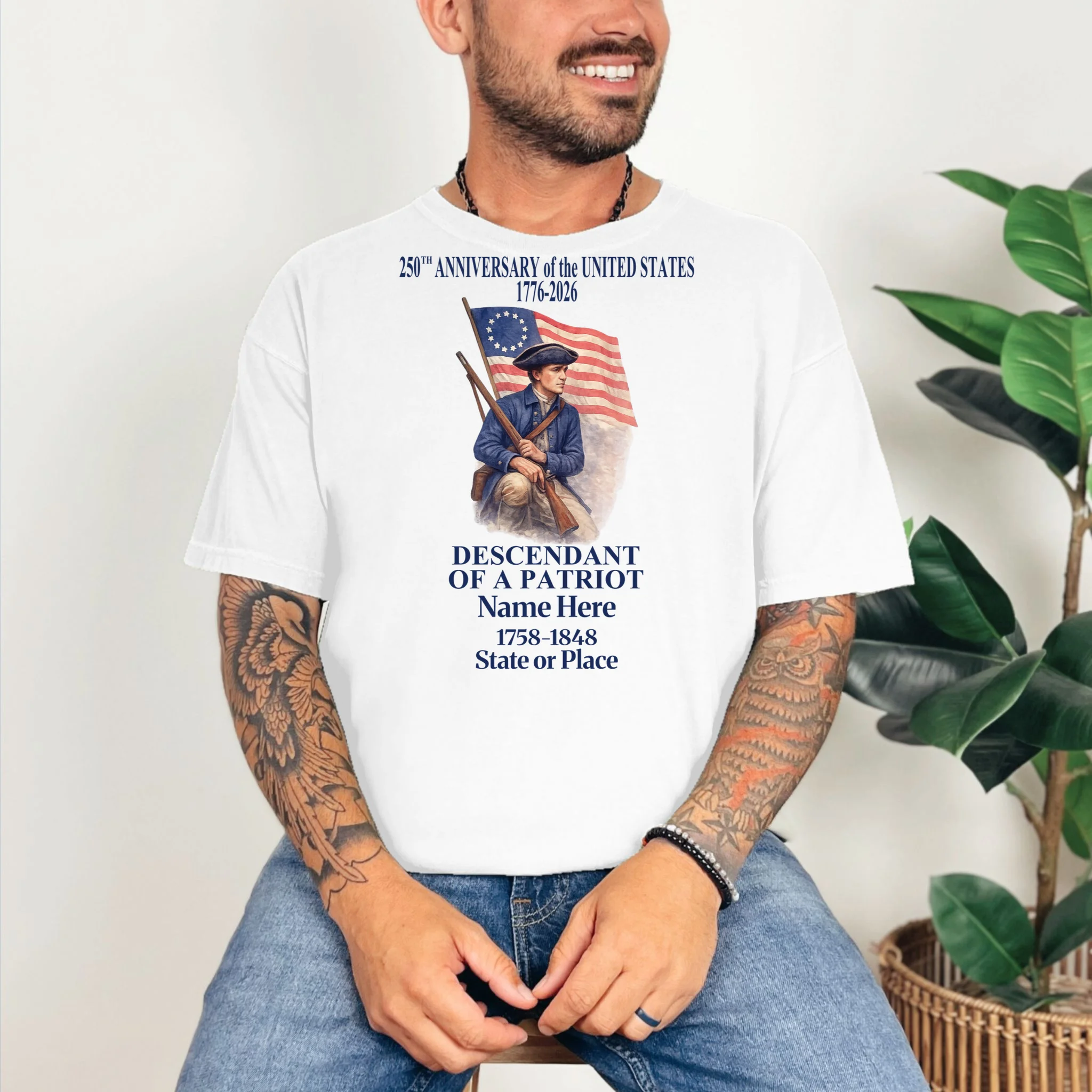 Personalized 250 Years Of America 250th Anniversary Custom T-Shirt - Front 2