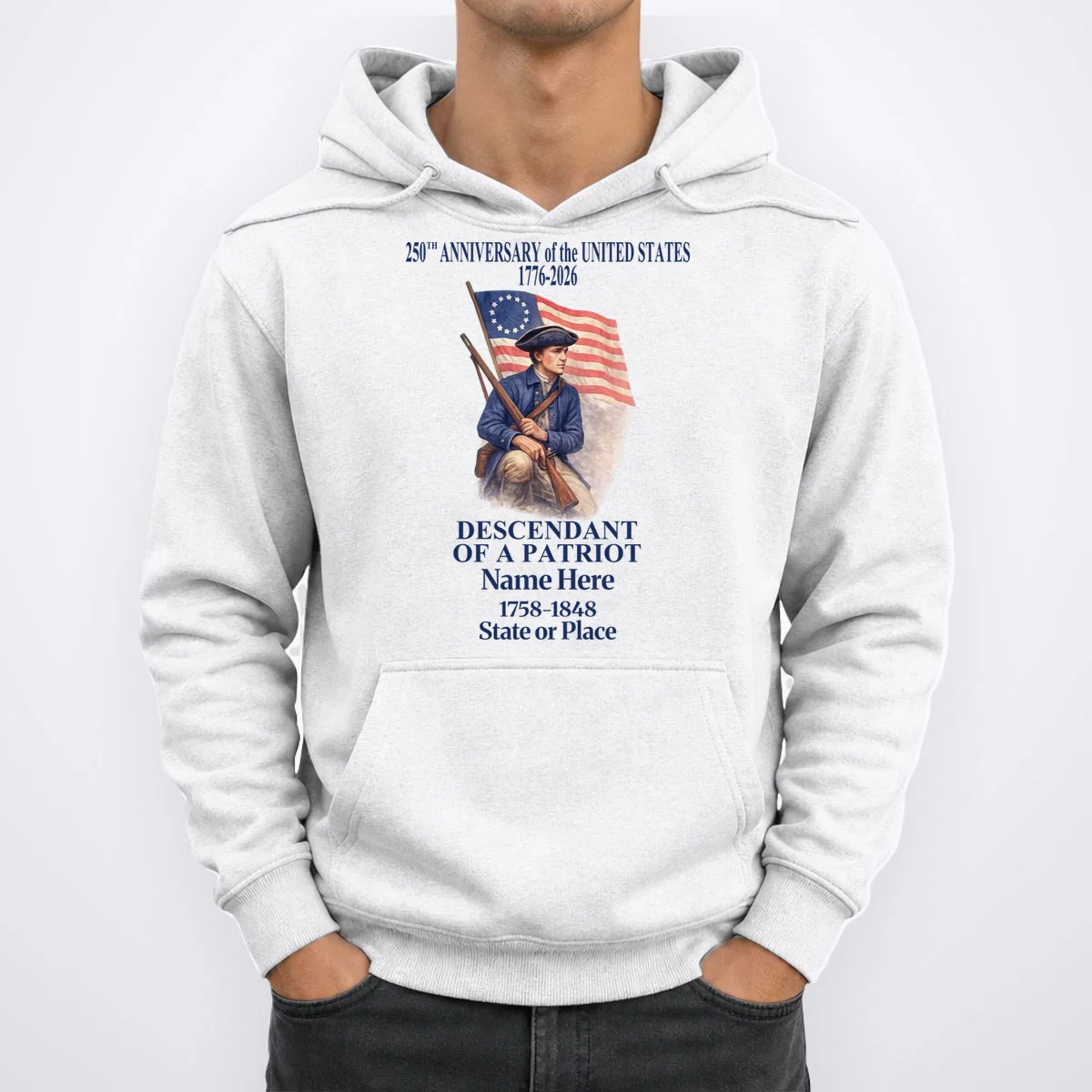 Personalized 250 Years Of America 250th Anniversary Custom Hoodie - Front 1