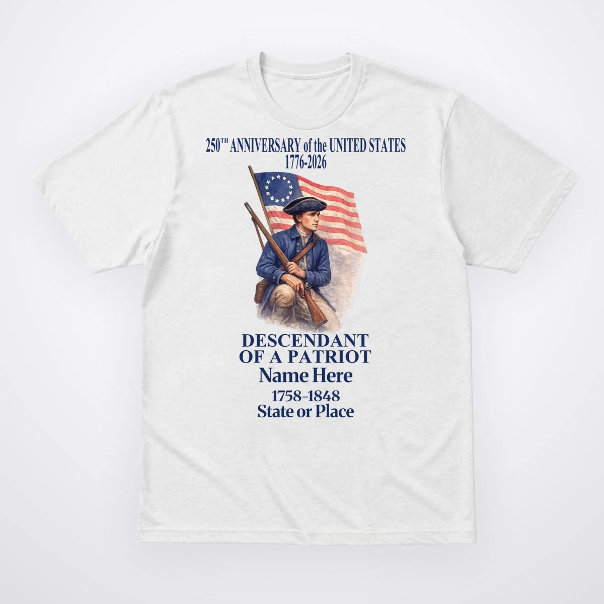 Personalized 250 Years Of America 250th Anniversary Custom Men's T-Shirt - Front