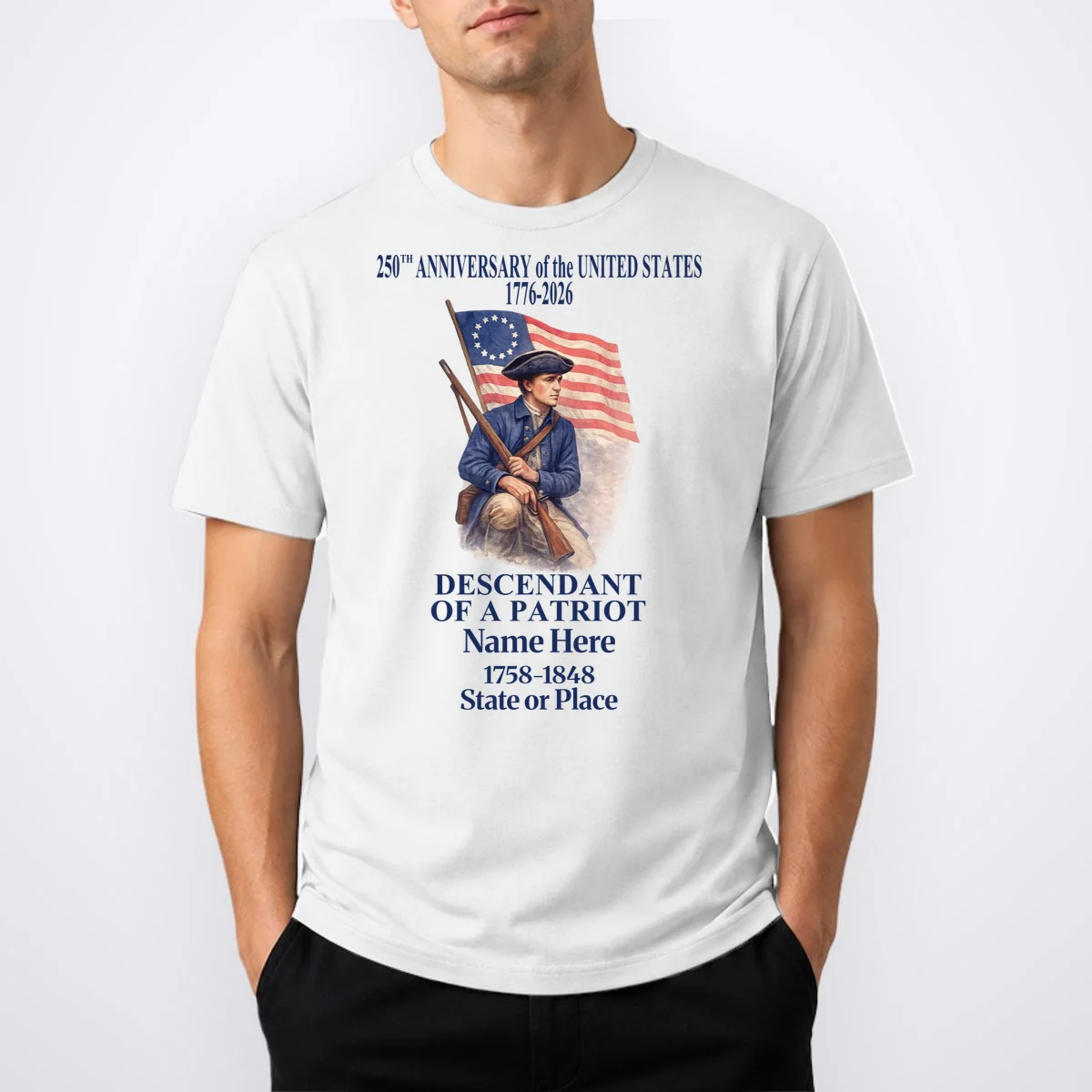 Personalized 250 Years Of America 250th Anniversary Custom T-Shirt - Front 1