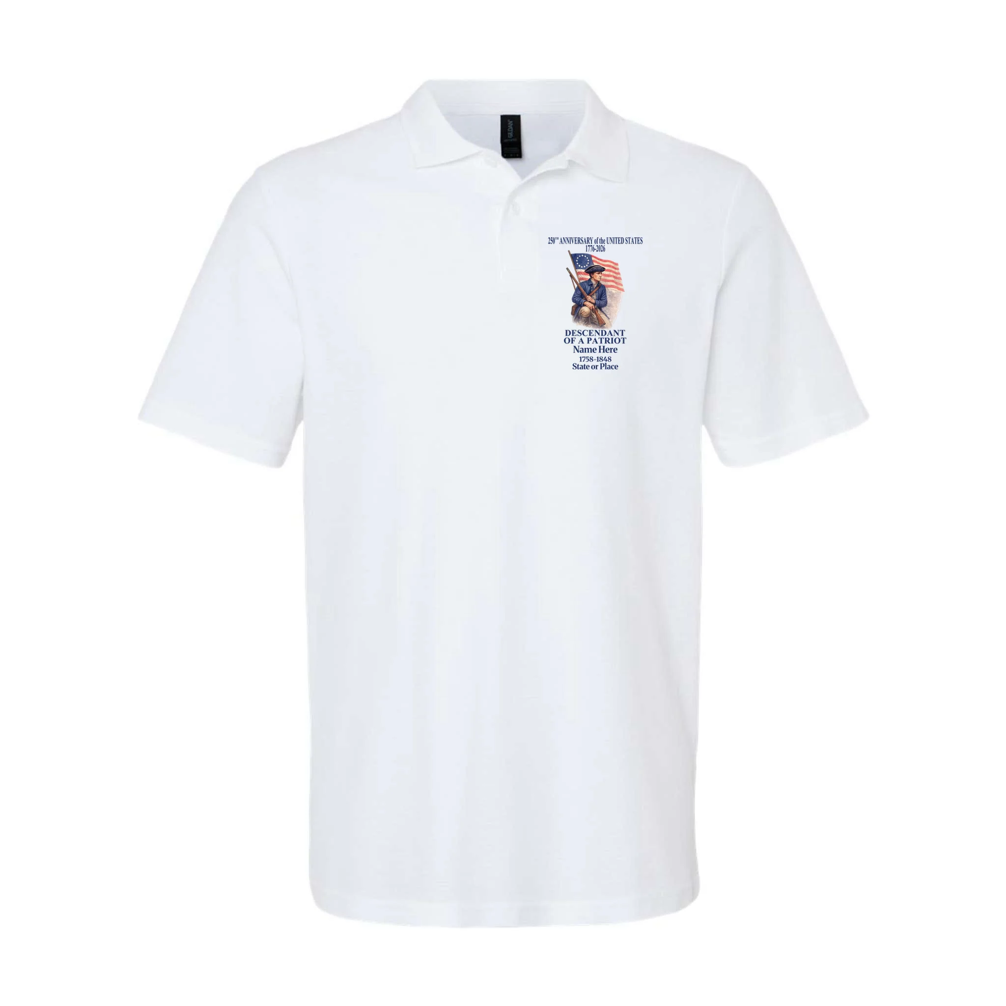 Personalized 250 Years Of America 250th Anniversary Custom Men's Polo - Front