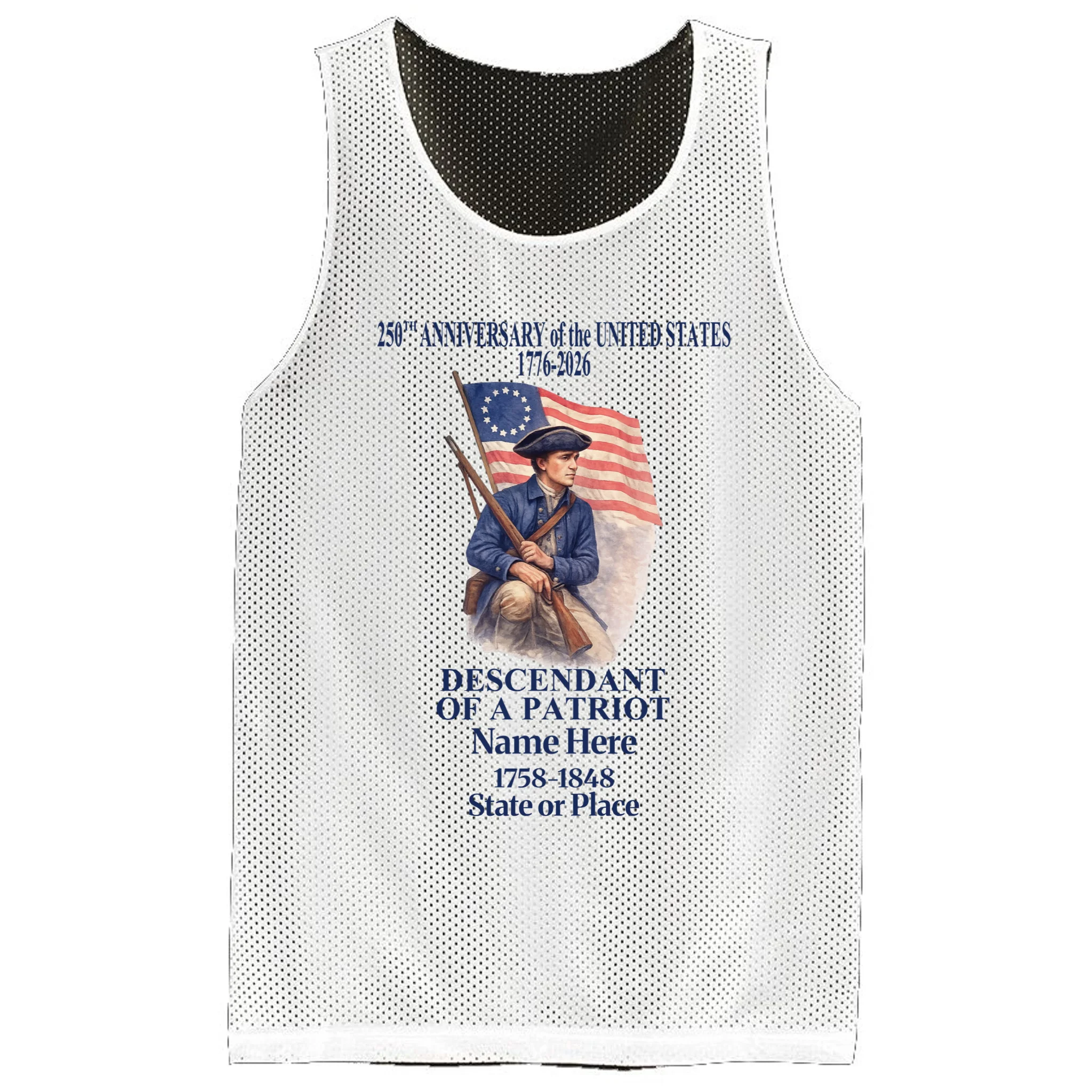 Personalized 250 Years Of America 250th Anniversary Custom Men's Basketball Jersey - Front