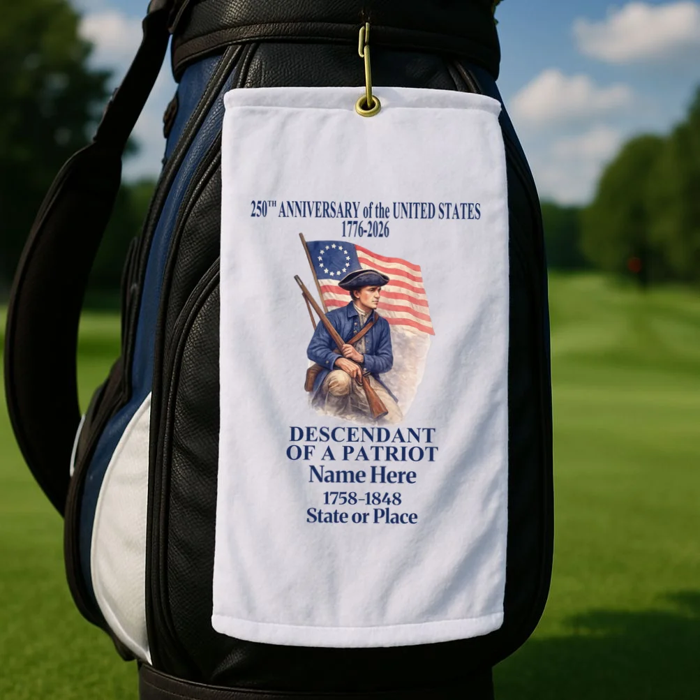 Personalized 250 Years Of America 250th Anniversary Custom Golf Towel - Front 2