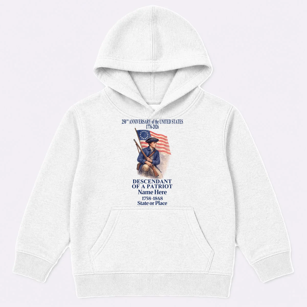 Personalized 250 Years Of America 250th Anniversary Custom Kids Hoodie - Front