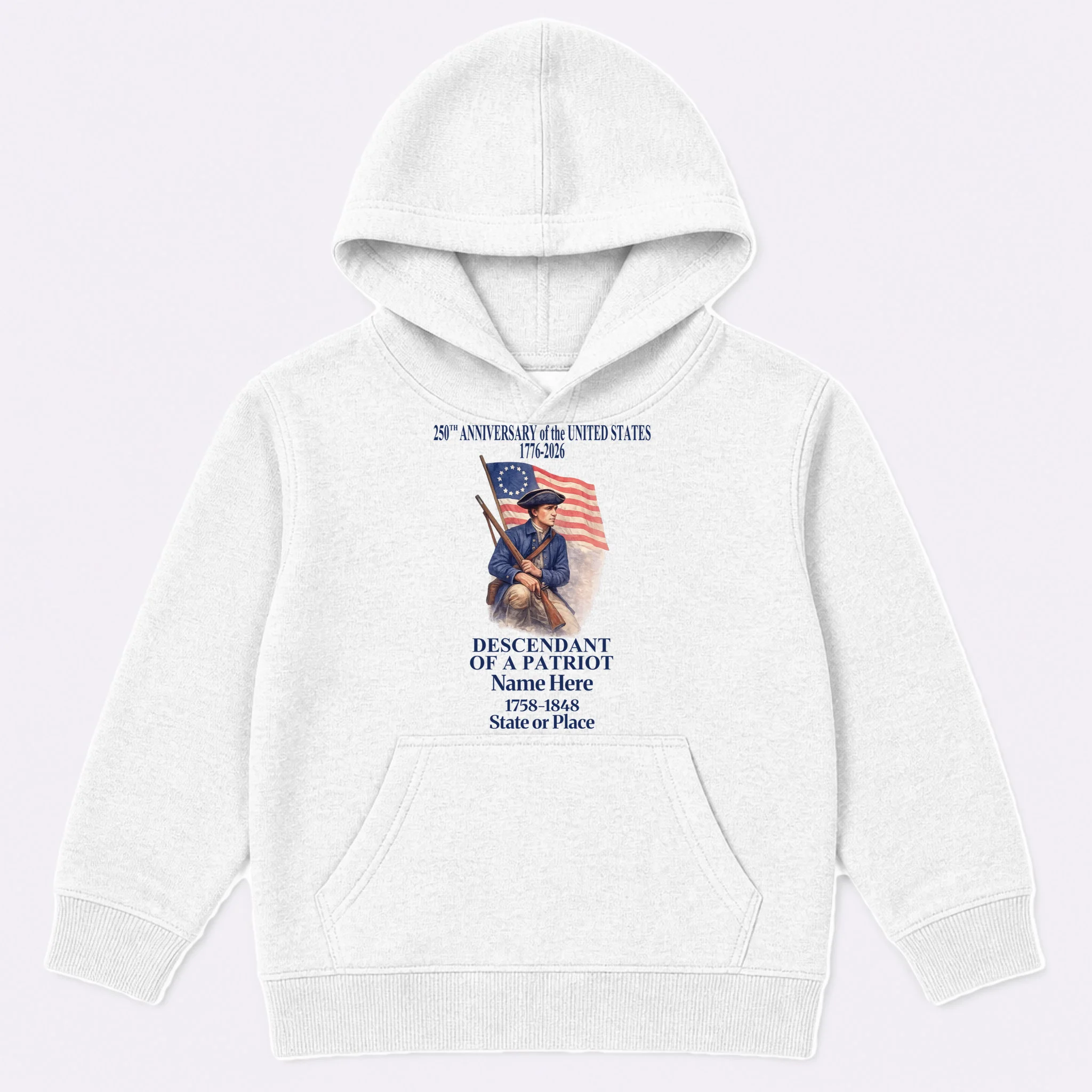 Personalized 250 Years Of America 250th Anniversary Custom Kids Hoodie - Front