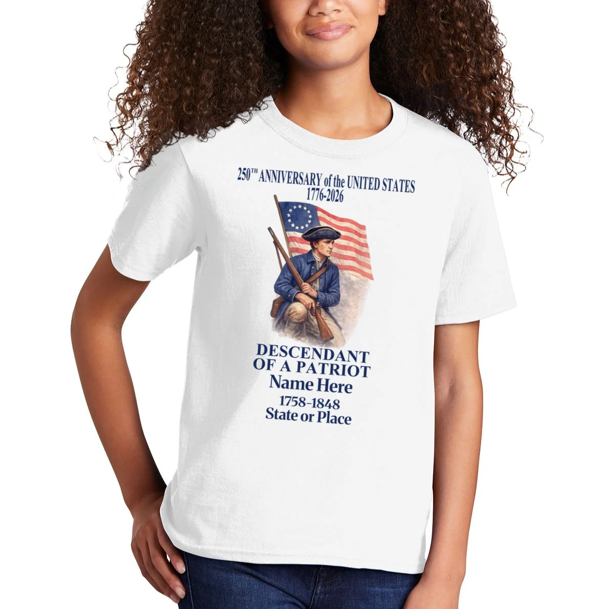 Personalized 250 Years Of America 250th Anniversary Custom Kids T-Shirt - Front 1