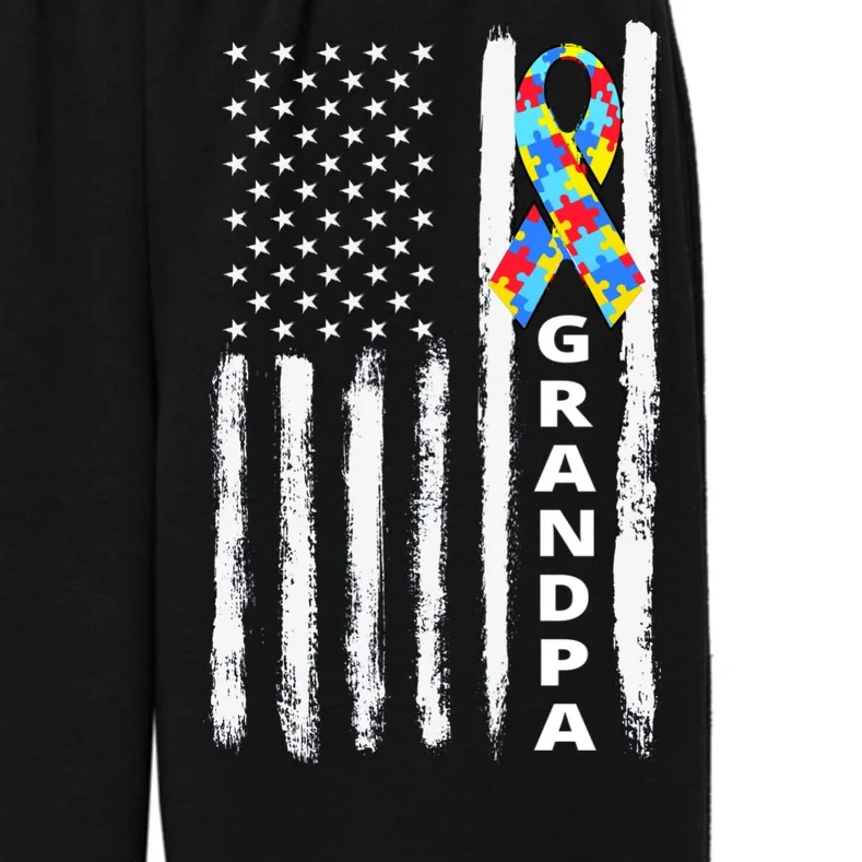 Personalized Autism Awareness Flag Custom Text Kids Fleece Sweatpants - Front - Close-up