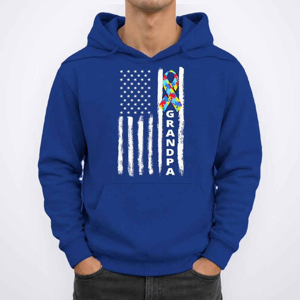 Personalized Autism Awareness Flag Custom Text Hoodie - Front 1