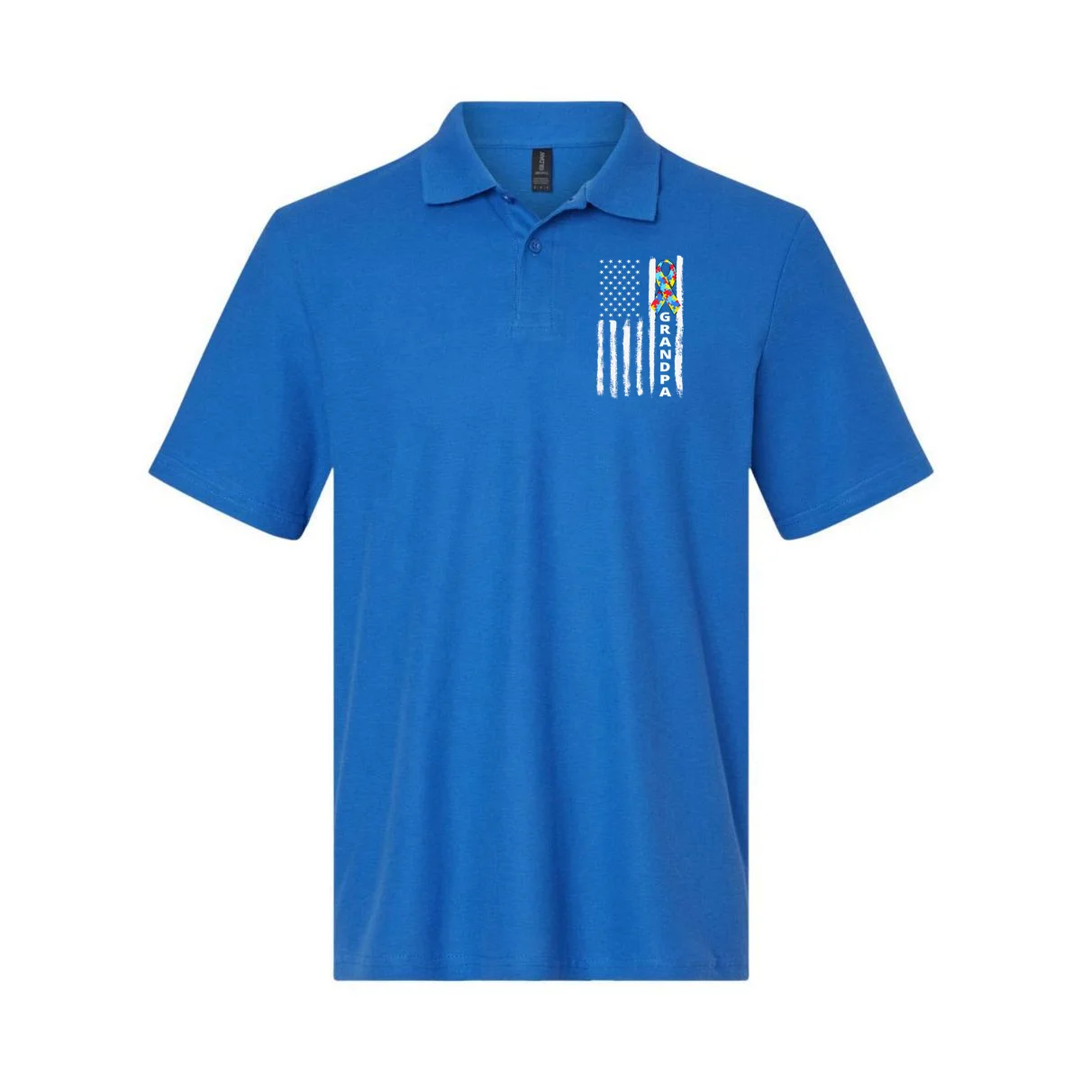 Personalized Autism Awareness Flag Custom Text Men's Polo - Front