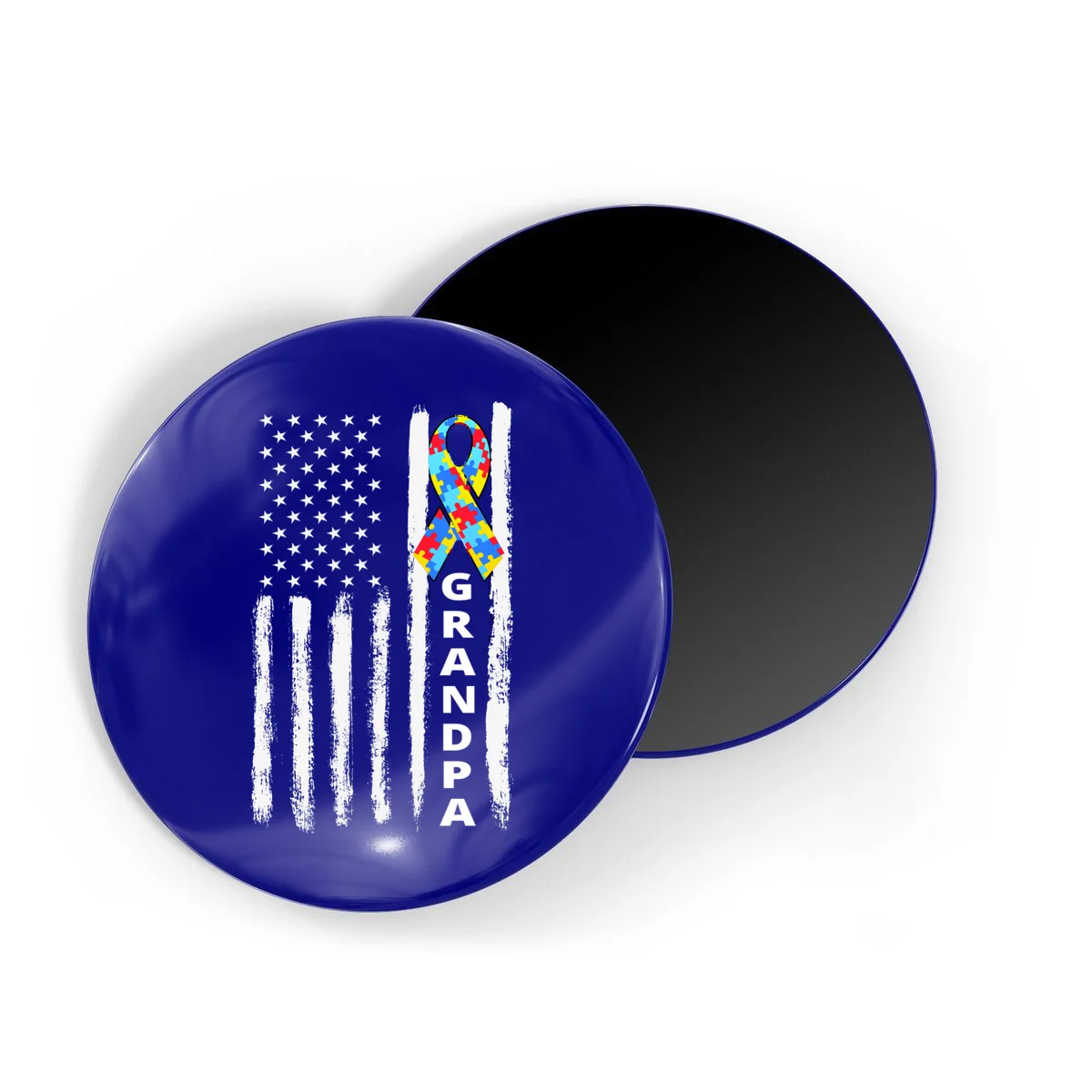 Personalized Autism Awareness Flag Custom Text Magnet - Front