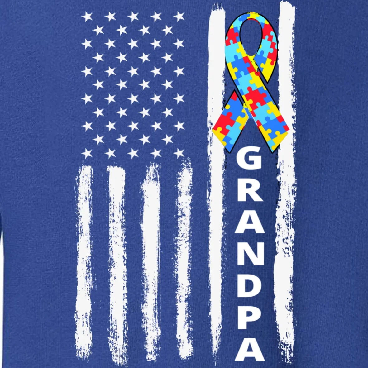 Personalized Autism Awareness Flag Custom Text Toddler Sweatshirt - Front - Close-up