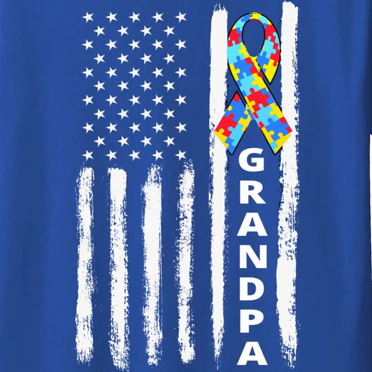 Personalized Autism Awareness Flag Custom Text Kids T-Shirt - Front - Close-up