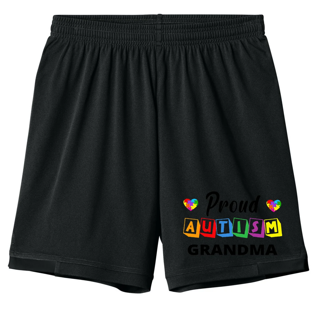 Proud Autism Personalized Custom Text Puzzle Kids Shorts - Front