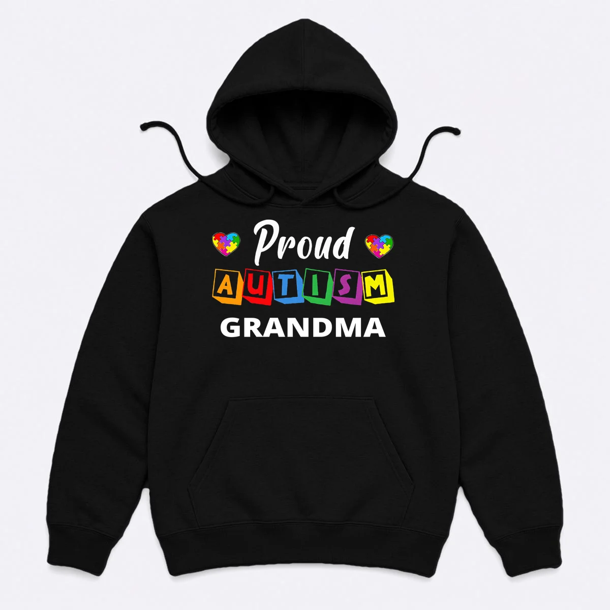 Proud Autism Personalized Custom Text Puzzle Hoodie - Front