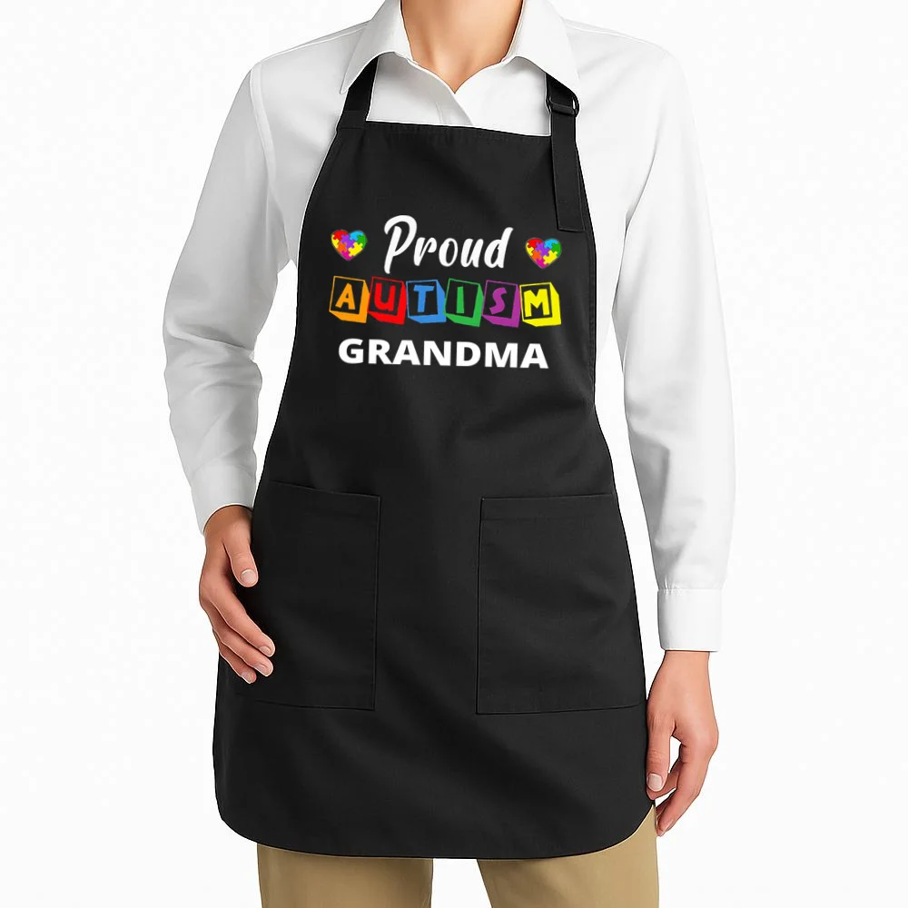 Proud Autism Personalized Custom Text Puzzle Apron - Front 1