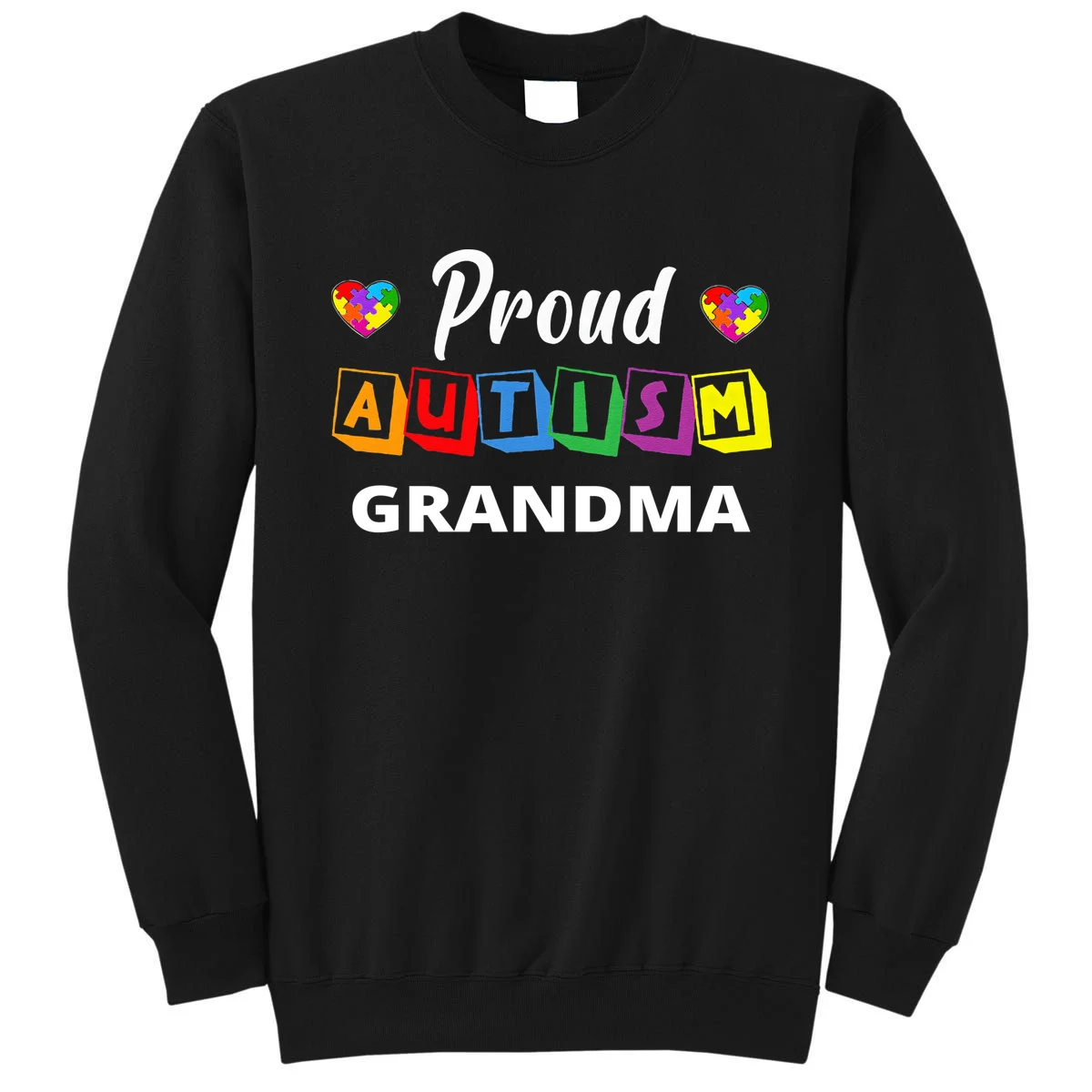 Proud Autism Personalized Custom Text Puzzle Sweatshirt - Front